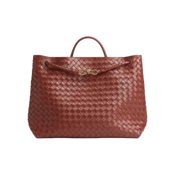 Bottega Veneta Andiamo Series Lambskin Tote Bag, Shopping Bag, Shoulder Bag, Handbag Large Size Women's Sapele Red