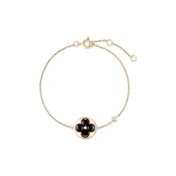 LOUIS VUITTON 18K Gold, Onyx, Diamond, Gemstone Bracelets Unisex Black
