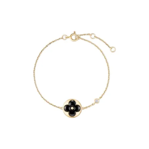 LOUIS VUITTON 18K Gold, Onyx, Diamond, Gemstone Bracelets Unisex Black