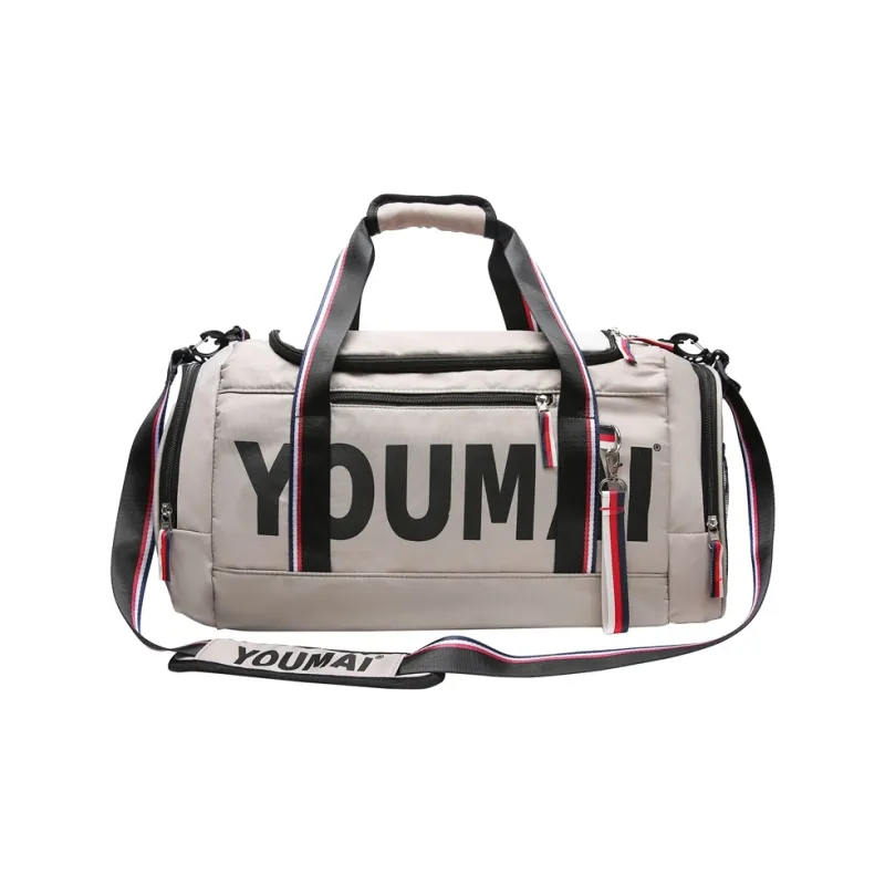 Deli Bear Nylon Gym Bag Unisex Black Khaki/Red/Pink-8