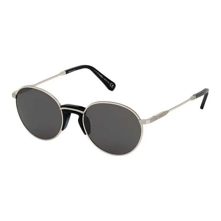 OMEGA Metal Round Sunglasses Men's Silver-0