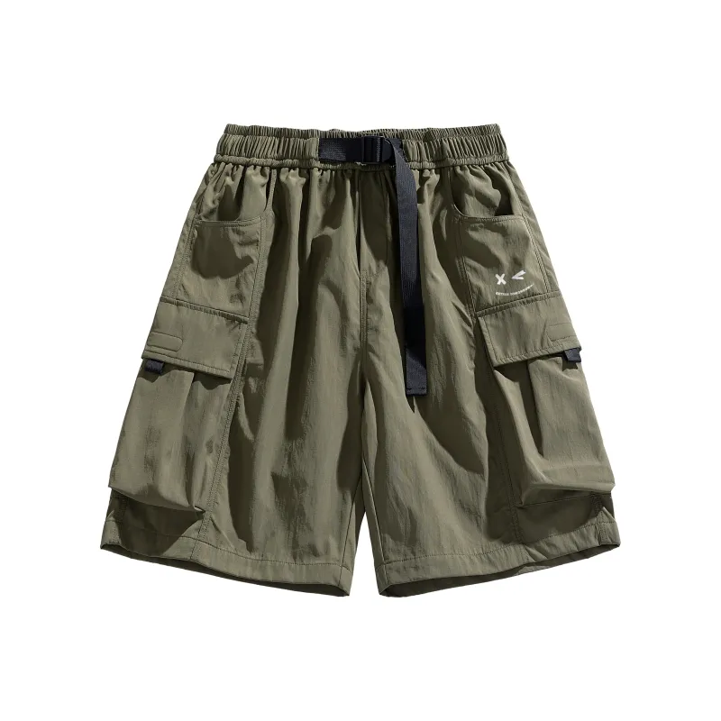 Warrior Huichao Riding The Wind Collection Cargo Shorts Unisex Black-16