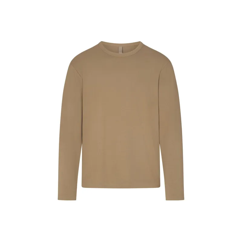 SKIMS JERSEY LOUNGE MENS LONG SLEEVE T-SHIRT T-Shirt Men's KHAKI/Khaki-0