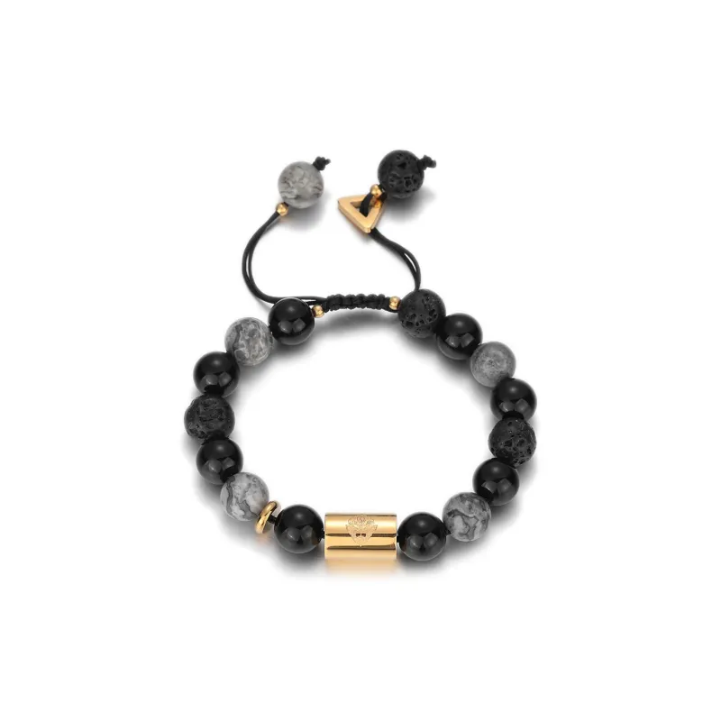 CENTURY&KINDLE Volcanic Stone Bracelets Men's-3