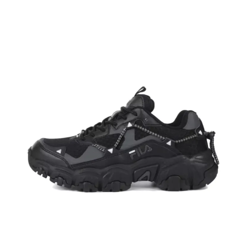 FILA Fluid Anti Slip Wear Resistant Low Top Casual Shoes Unisex Black 25th Edition-0