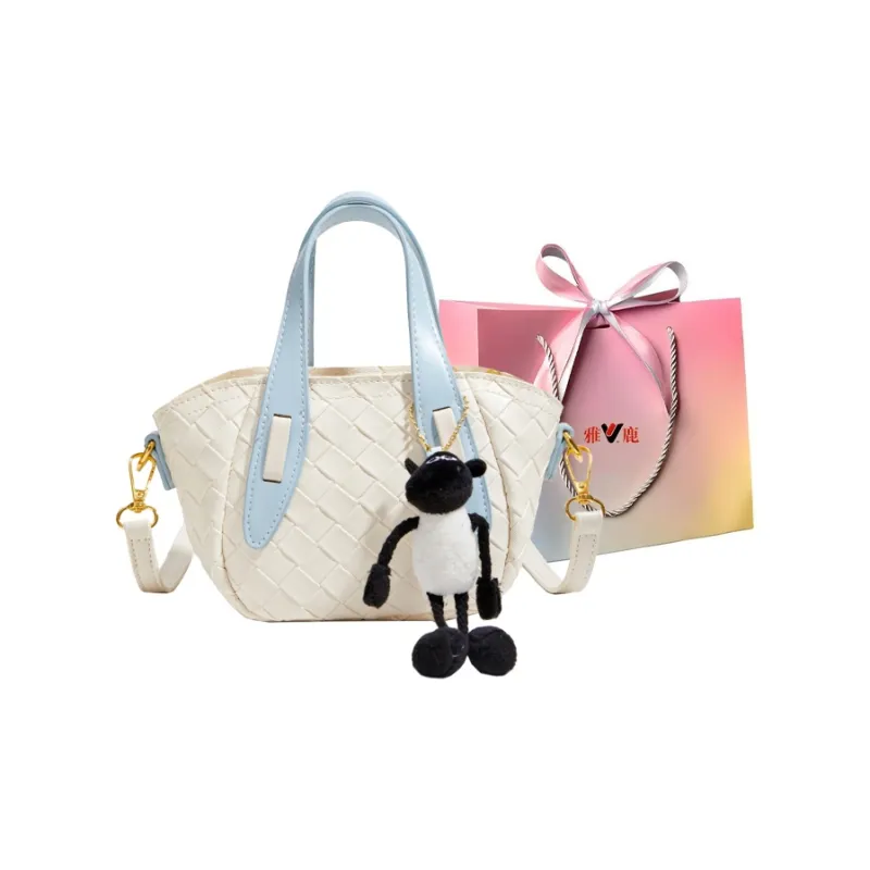 Yalu PU Handbag, Shoulder Bag, Crossbody Bag Women's Ecru/Light Yellow/Silver-0