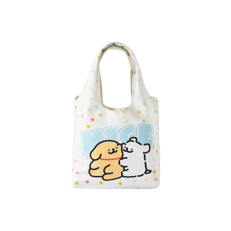 YANCANG Maltese, Collaboration Flannelette Shoulder Bag Unisex Multicolor-1