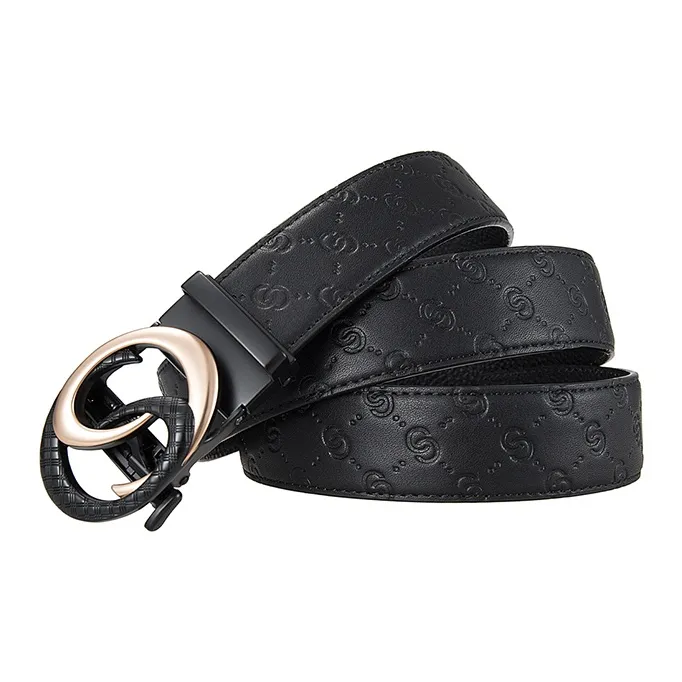 JONNY MOORE Top Grain Cow Leather Belts Men's 3.5CM-2