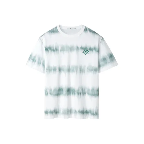 HLA T-Shirts Men Ecru Pattern V8