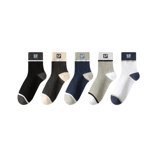 PLANDOO Mid Calf Socks Unisex 5 Pack