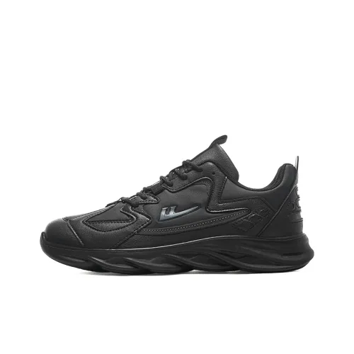 Warrior Cushioned Slip Resistant Abrasion Resistant Low Top Running Shoes Men's Black