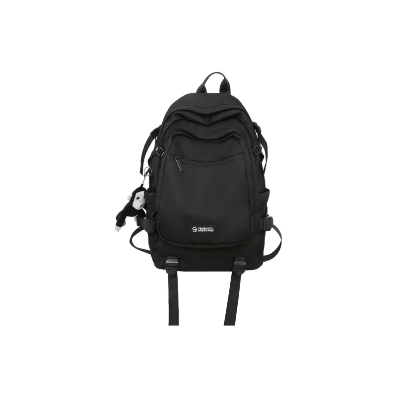 Travel Nylon Backpack Regular Unisex Black/Gray/Red/Light Purple-0