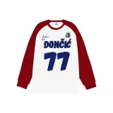 White Body with Burgundy Sleeves
