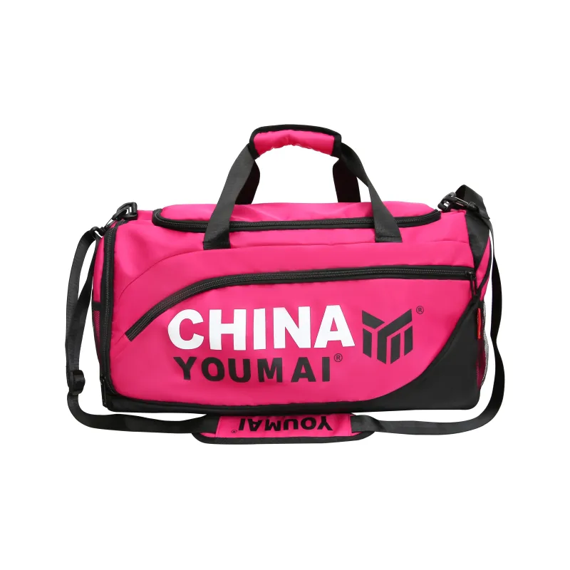 Deli Bear Nylon Gym Bag Large Size Unisex Black/Pink/Khaki/Rose Red/Yellow/Army Green-18