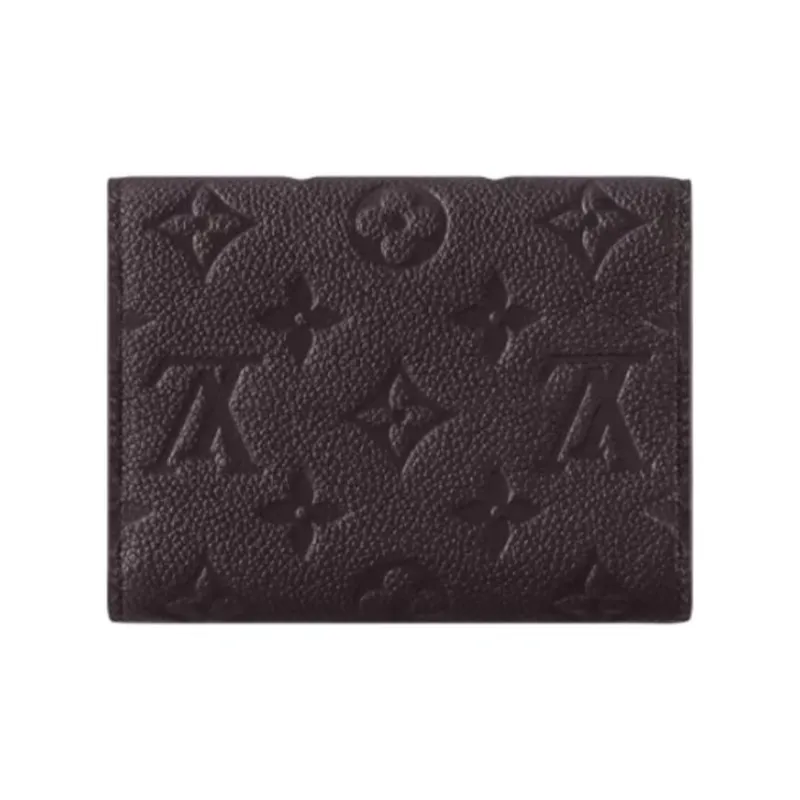 LOUIS VUITTON Victorine Embossed Textured Cow Leather Wallet Regular Women's Chocolate-2