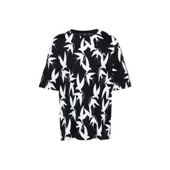 BALMAIN Bird Motif Printed Short Sleeved Shirt