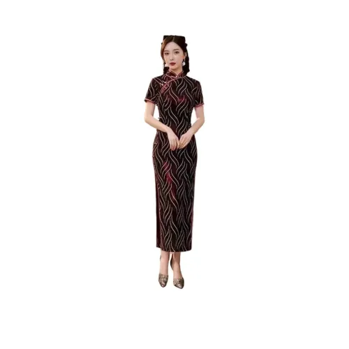 ENEESSI Spring Summer Release Cheongsam Women's Burgundy