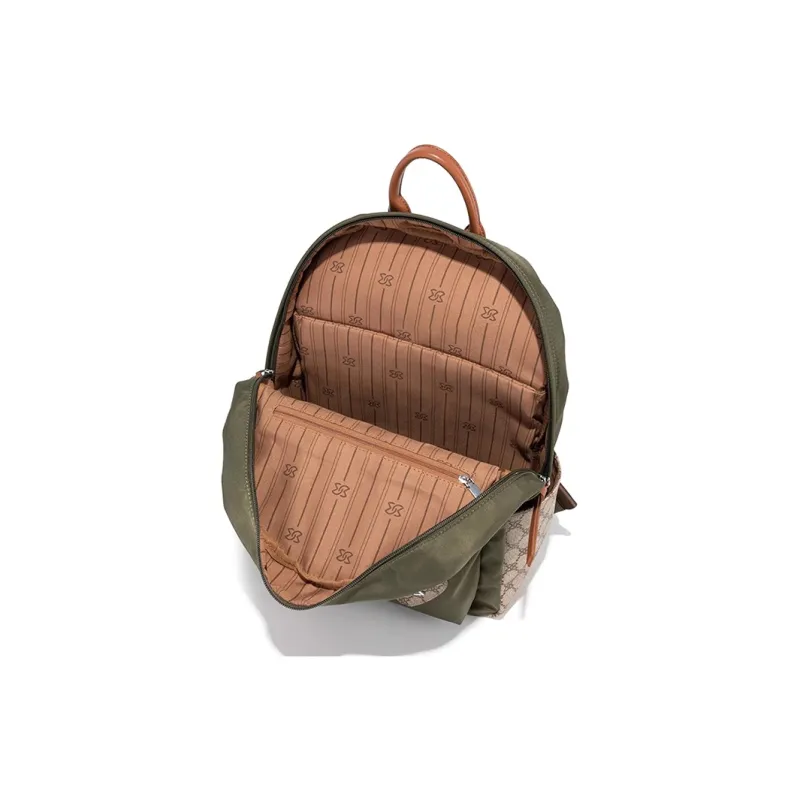 CLEVER& KETCH Oxford PVC Polyvinyl Chloride Backpack Women's Green/Black-5