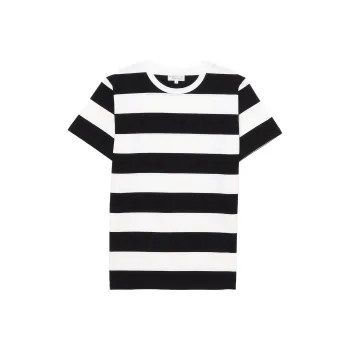 Agnes B. T-Shirts Men Black White Stripes
