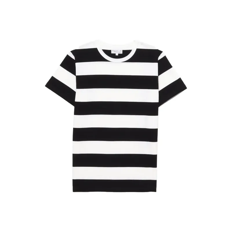 Agnes B. T-Shirts Men Black White Stripes-0