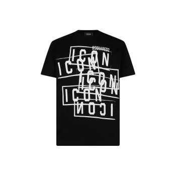 DSQUARED 2 Icon Logo Printed Crewneck T Shirt