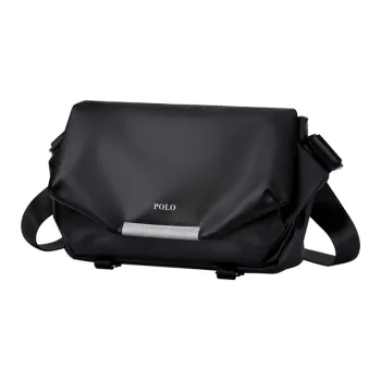POLO Fabric Messenger Bag, Shoulder Bag, Crossbody Bag Men's Black