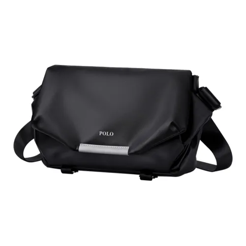 POLO Fabric Messenger Bag, Shoulder Bag, Crossbody Bag Men's Black