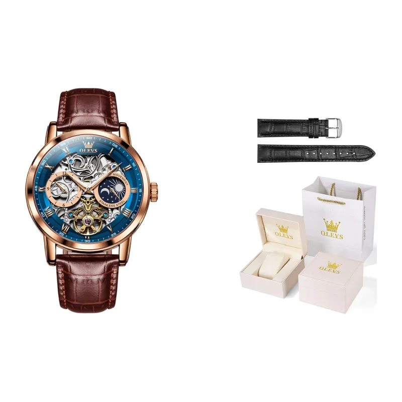 OLEVS Wisdom Series Mechanical Movement Watch Men's Watches White Dial-8