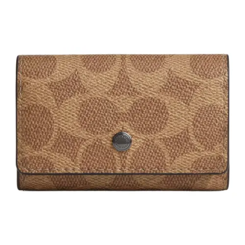 COACH Coated Canvas Key Pouch Mini Men's Tawny