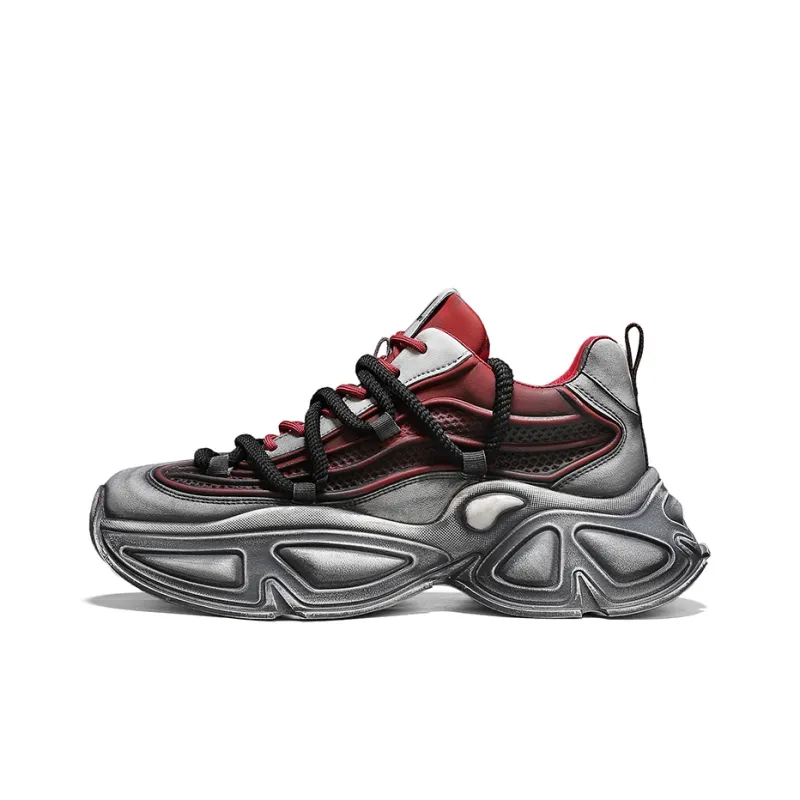 AiJP Anti Slip And Wear Resistant Height Increasing Low Top Chunky Sneakers Men's-7