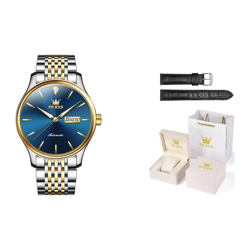 OLEVS Play The Cool Series Mechanical Movement Stainless Steel Watchband Watch Men's Watches White Dial-20