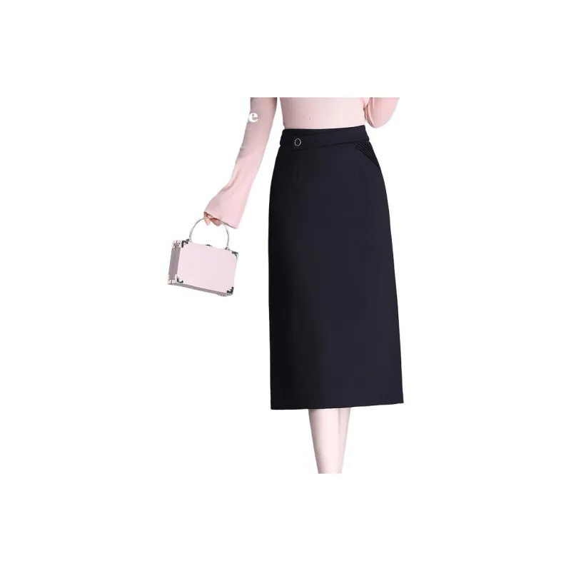 La Chapelle Casual Long Skirt Women's Black-1