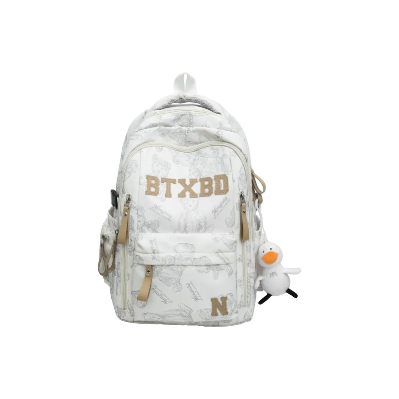 NX DOUGHNUT Nylon Large Capacity Backpack Regular Unisex Multicolor-0