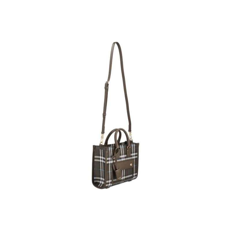 Burberry Polyurethane Tote Bag, Shopping Bag, Shoulder Bag, Crossbody Bag, Handbag Women's Chocolate-1