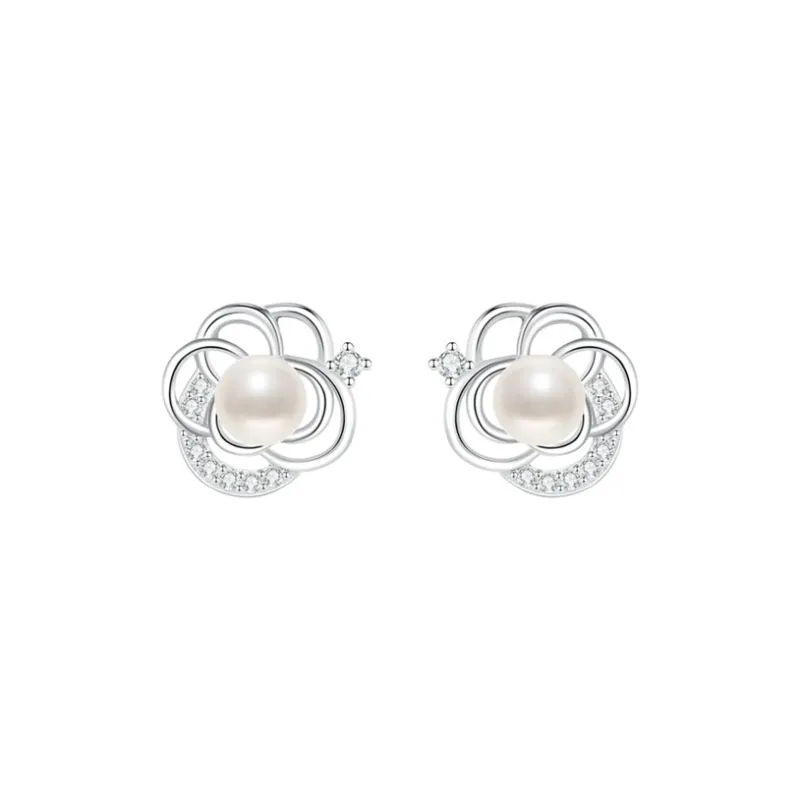 Shang Qianyi Pearl Stud Earrings Women's-0