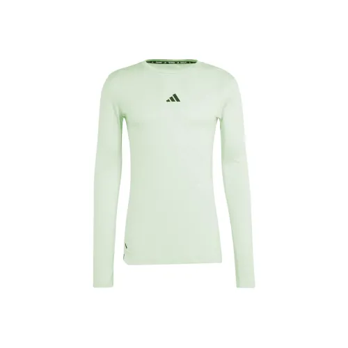 adidas x9000l3 Workout Long Sleeve Tee T-Shirt Men's Half Green
