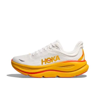 HOKA ONE ONE Bondi 9 Anti Slip Wear Resistant Low Top Casual Running Shoes Men's White Yellow