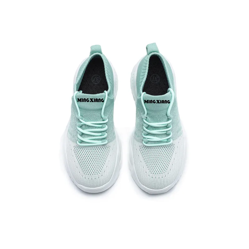 Singing Slip Resistant Breathable Quick Dry Low Top Casual Shoes Unisex White Gray Cyan-3