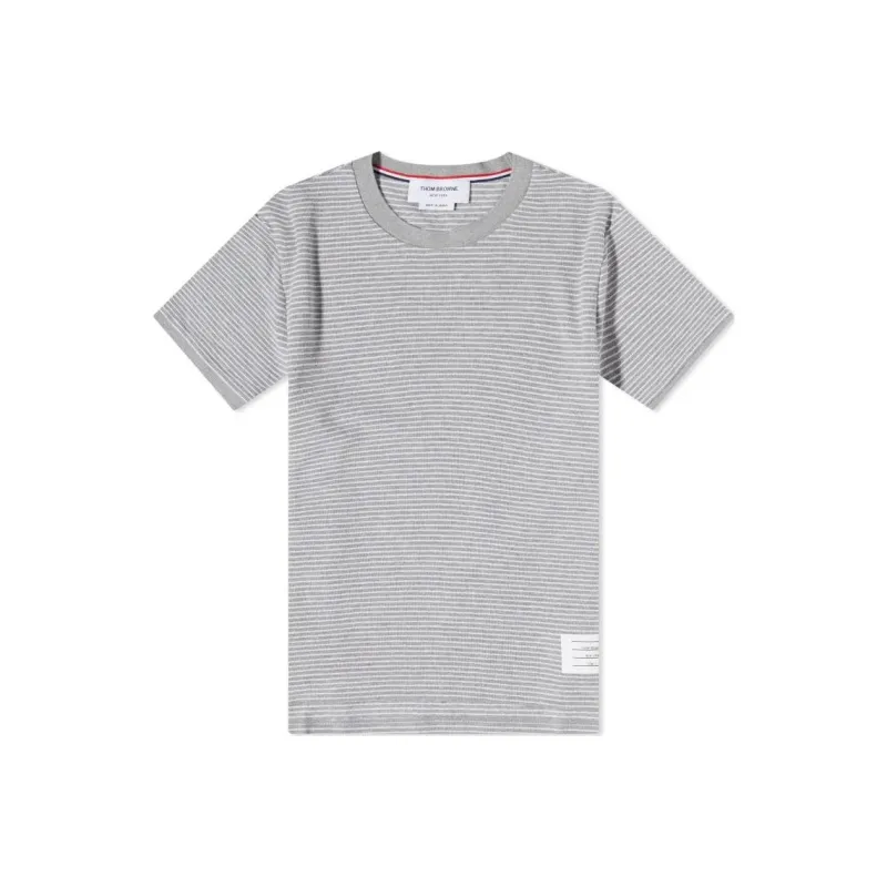 THOM BROWNE Pinstripe Pattern Crewneck T Shirt-0