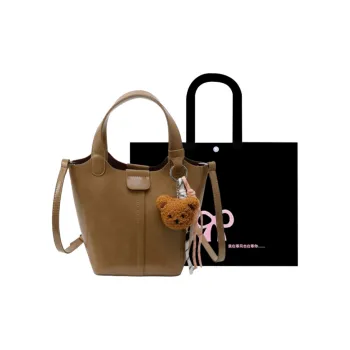 HACIN PU One Shoulder Crossbody Bucket Bags Handbags Women's White/Black/Khaki/Coffee