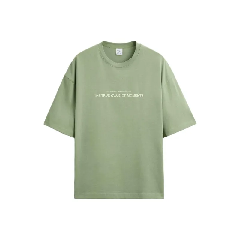 ZARA T-Shirts Men Light Green-0