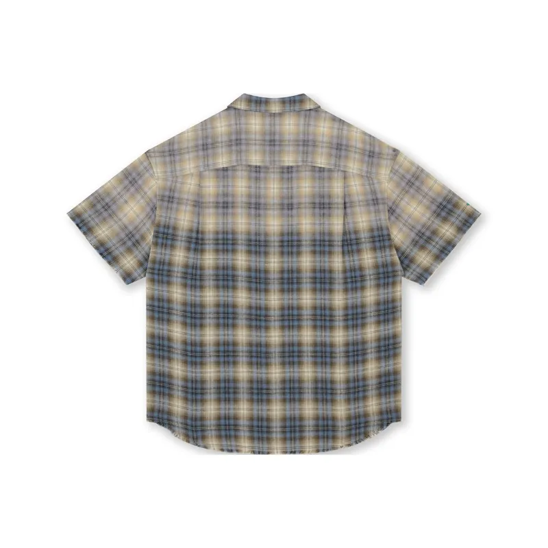 BONELESS Shirt Unisex Blue Yellow Plaid-1