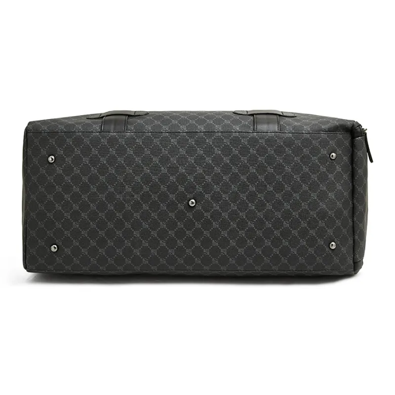 Old Man's Head Synthetic Leather Travel Bag Men's Black-6