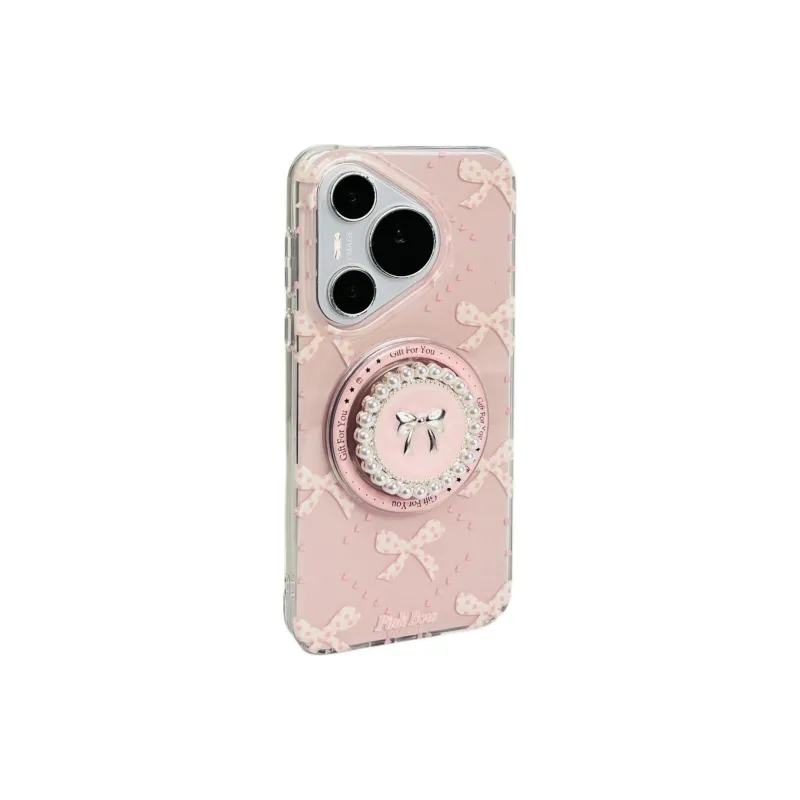 Sopi Acrylic Material Foundation Bow Phone Cases Compatibility  Huawei Mate 70/60/50/40 Pro/Pura 70/70 Pro+-1