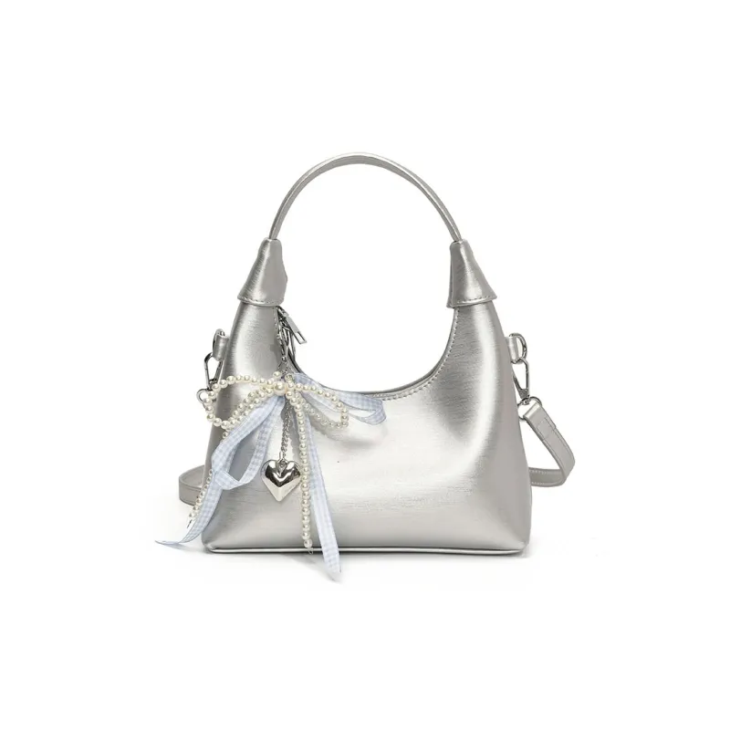 ROUNDOT PU Crossbody One Shoulder Handbags Regular Women's White/Silver/Black/Blue/Pink-7