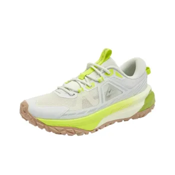 QIAODAN Abrasion Resistant Slip Resistant Low Top Trail Running Shoes Men's Gray Green