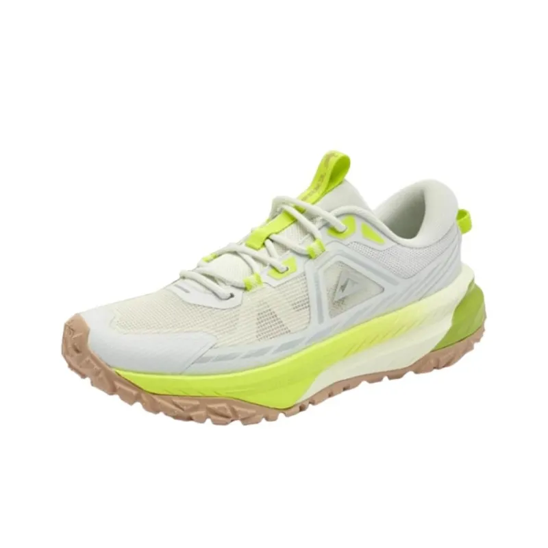QIAODAN Abrasion Resistant Slip Resistant Low Top Trail Running Shoes Men's Gray Green-0