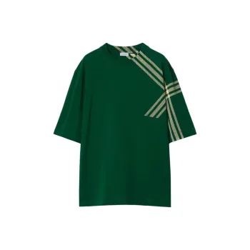 Burberry Checked Crewneck T Shirt
