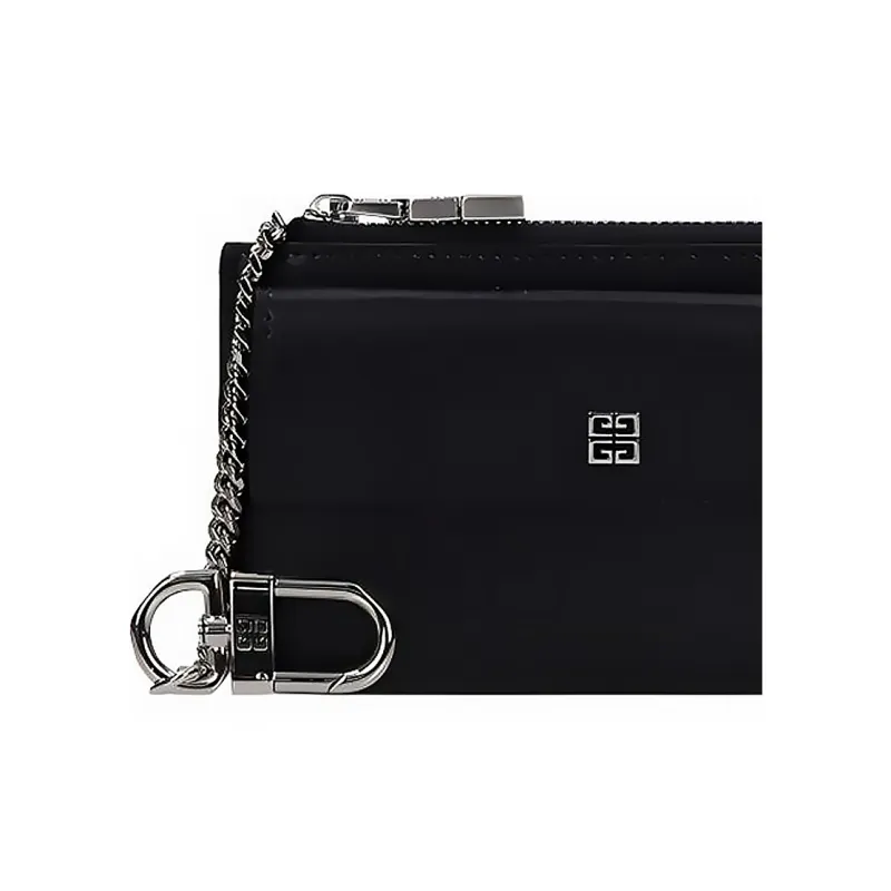 Givenchy 4G Calfskin Clutch Wallet Women's Black-4