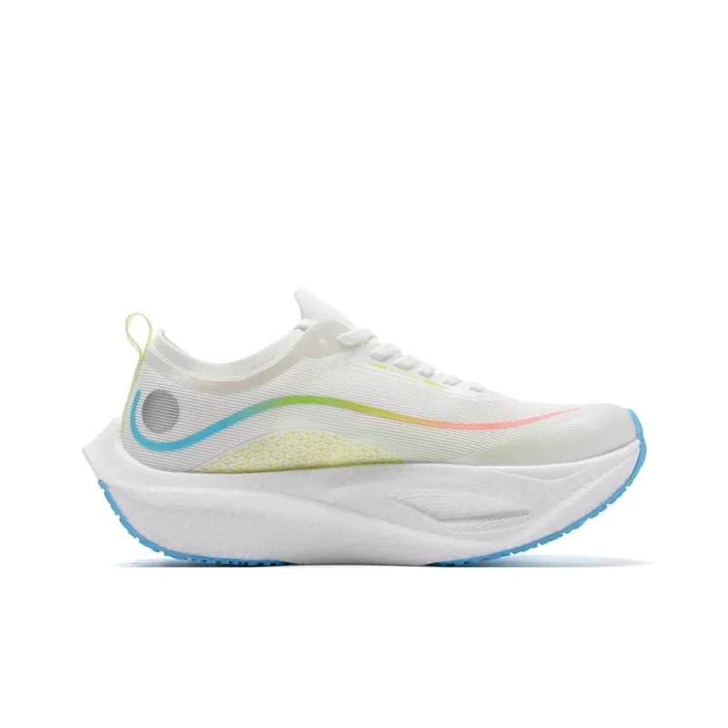 Qing Pao Cushioned Slip Resistant Low Top Casual Running Shoes Men's White Rainbow-1